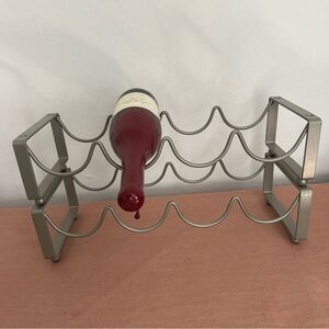 Gray Metal Wine Rack